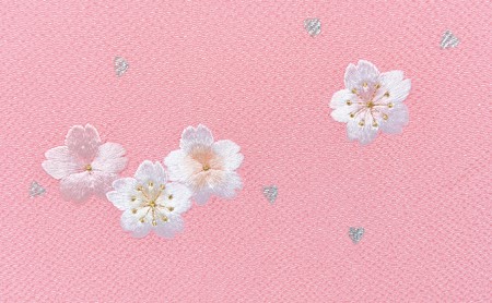 帯揚げ　ピンクに花柄刺繍　帯上げ　着物に 織物 ファッション 和装 式 篠原縫製