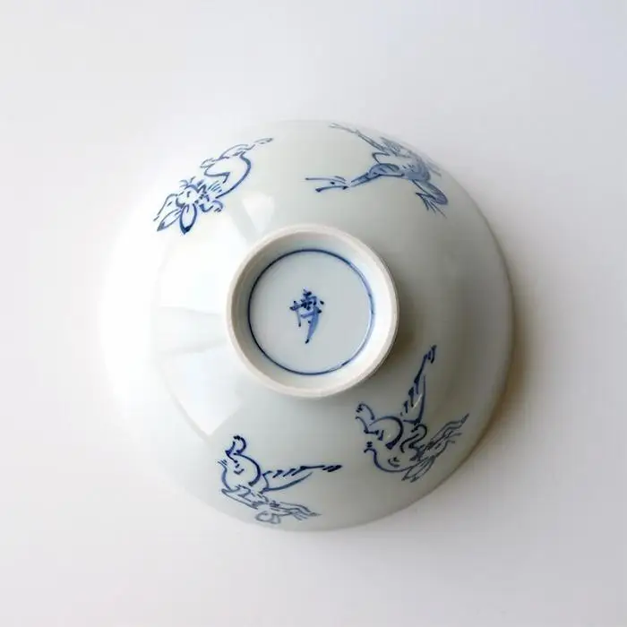 【たち吉】鳥獣戯画 飯茶碗 染付｜京都 茶碗 陶芸品 人気 おすすめ