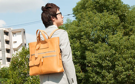 バッグ本革姫路レザー3WayA4リュックショルダーバッグ チャコールグレー