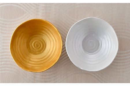 【波佐見焼】波佐見塗 金・銀 多用鉢 ボウル 食器 皿 【野下上絵】 [LE08] 波佐見焼