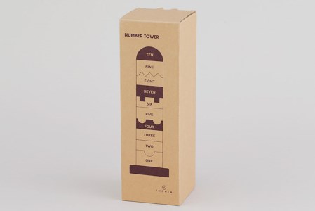 木製 積み上げタワー型おもちゃ ナンバータワー【檜のおもちゃ ＩＫＯＮＩＨ】 ≪桧 おもちゃ ヒノキ ひのき 木育 知育≫