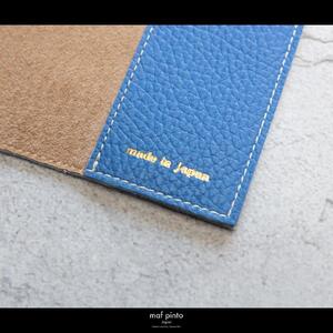 maf pinto (マフ ピント) レザーブックカバー 新書サイズ ADRIA LINE フレッシュブルー 本革 日本製