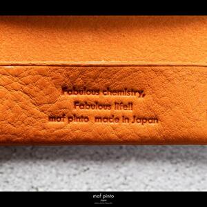 maf pinto (マフ ピント) キーリング キーホルダー 小銭入れ付き ミニ財布 オレンジシュリンク レザー 本革 日本製