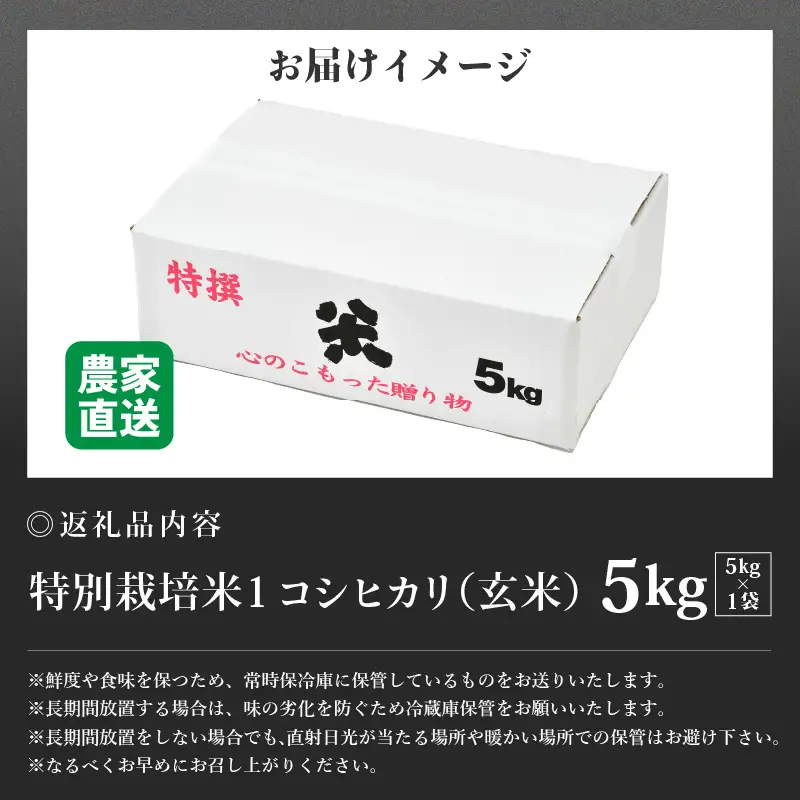 【先行予約】【令和8年産 新米】コシヒカリ 玄米 5kg 特別栽培米 農薬不使用 化学肥料不使用 ／ 残留農薬ゼロ 高品質 鮮度抜群 福井県産 ブランド米 ※2026年9月下旬より順次発送予定 [aw063-a011]