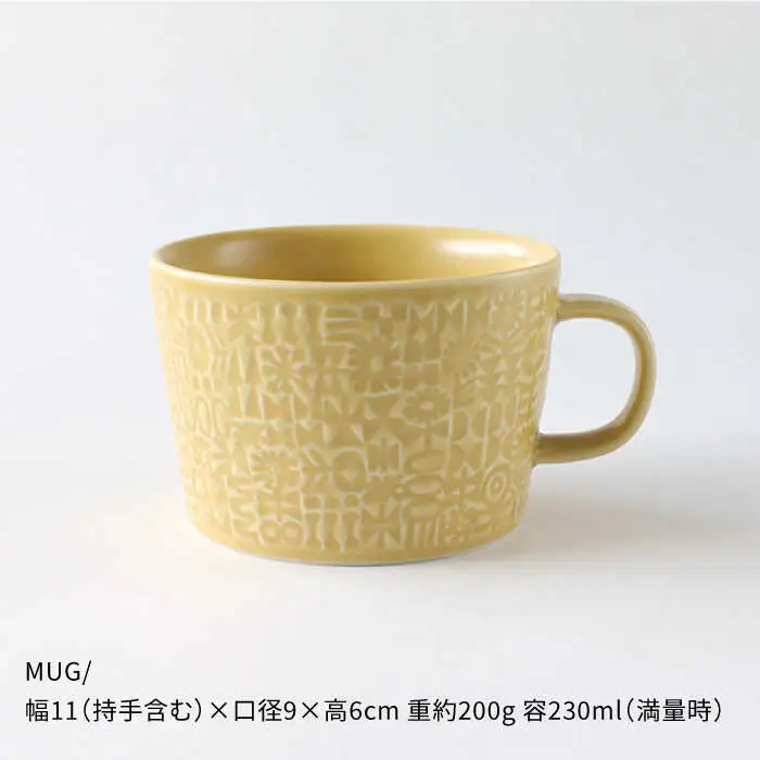 【波佐見焼】PATTERNED シリーズ yellow 4点セット 食器 皿 【BIRDS’ WORDS】 [CF017] 波佐見焼