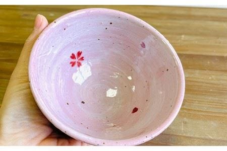 桜 飯碗  《 糸島 》【てびねり舎（鎌田 恵子）】【いとしまごころ】うつわ 食器 陶器 お椀 [ARZ001]