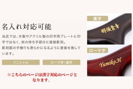 【杖】プルストップ式ステッキ（カラースマートネック）※名入れオプション（漢字）　杖