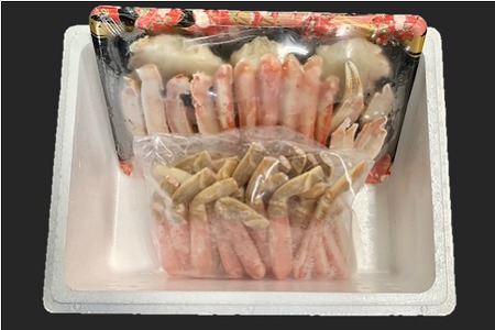 カット済みボイルずわいがにと生冷ずわいがに棒肉ポーション F-01011
