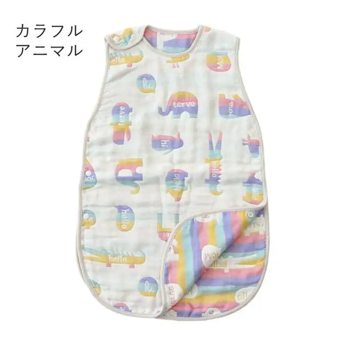 3341-9999-54■サンデシカ 6重ガーゼスリーパー キッズ 3歳 4歳 5歳 6歳 7歳 綿100% 日本製 アニマル L