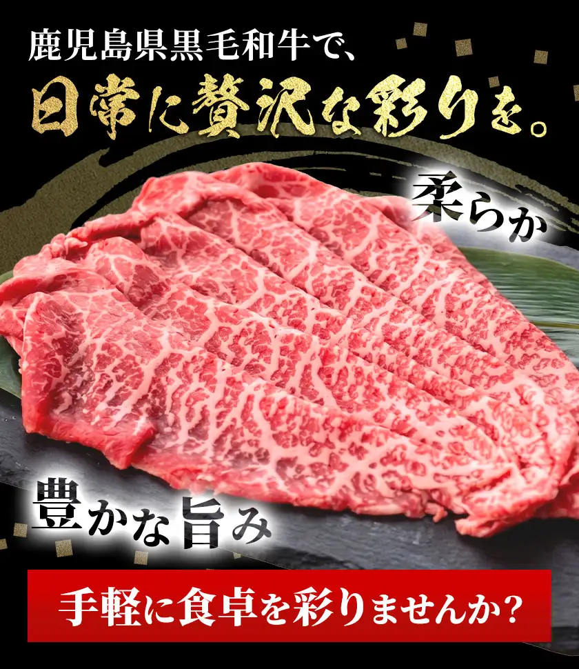鹿児島県産 黒毛和牛 赤身 モモスライス 600g 300g×2パック 北さつま農協《60日以内に出荷予定(土日祝除く)》