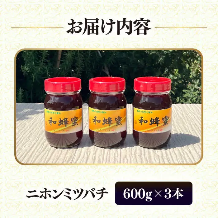 和蜂蜜（ニホンミツバチ） 600g×3本[JDP006] ハチミツ