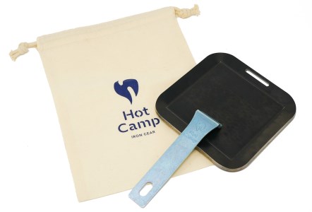 【Hot Camp】 ソロキャンプレート S 極厚調理用 鉄板 | キャンプ 鉄板