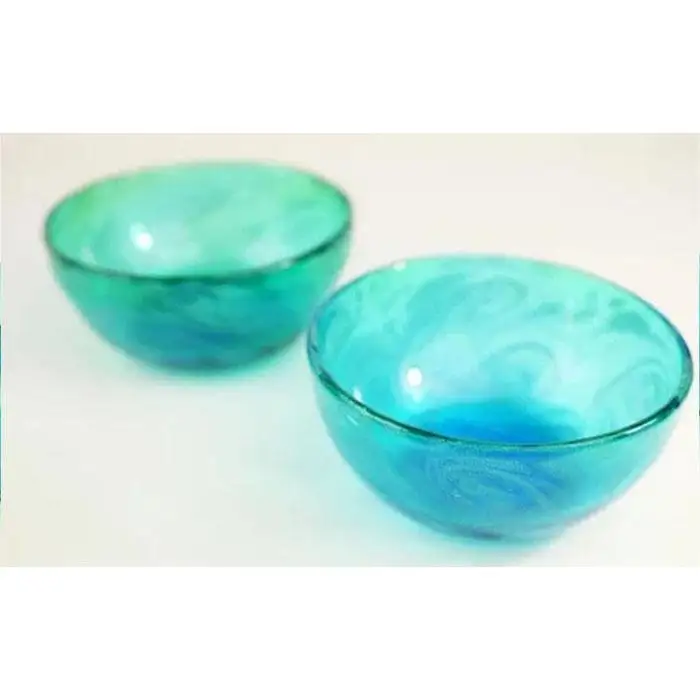 皿 琉球ガラス【沖縄県工芸士・松田英吉作】食器 10点セット：うず