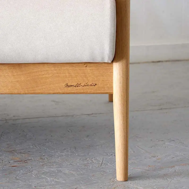 アームソファ 道産ナラ 3人掛け 北海道  MOOTH インテリア 手作り 家具職人 椅子 家具  EB8-0012