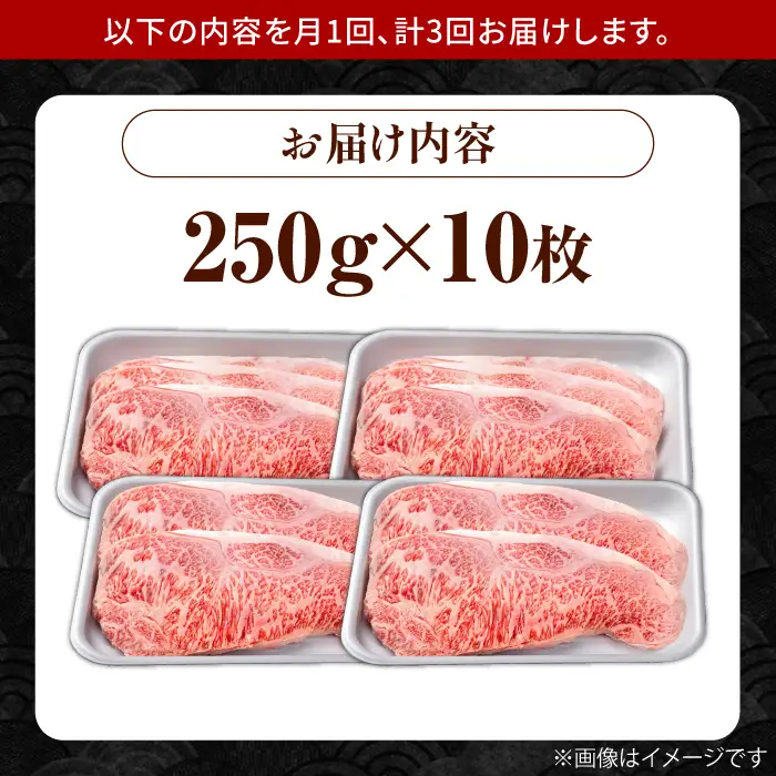 【3回定期便】佐賀県産 黒毛和牛 サーロインステーキ 2.5kg / ステーキ [IAG096]