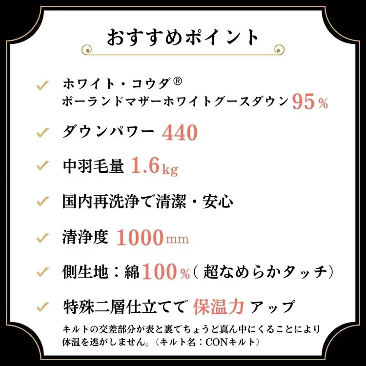 羽毛布団 ダブル ポーランド産マザーホワイトグースダウン95％ ホワイトコウダ 布団 ロジック