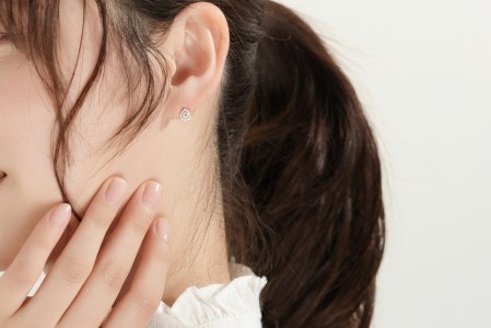 K18 ドロップデザインダイヤピアス 0.34ct 43-5417