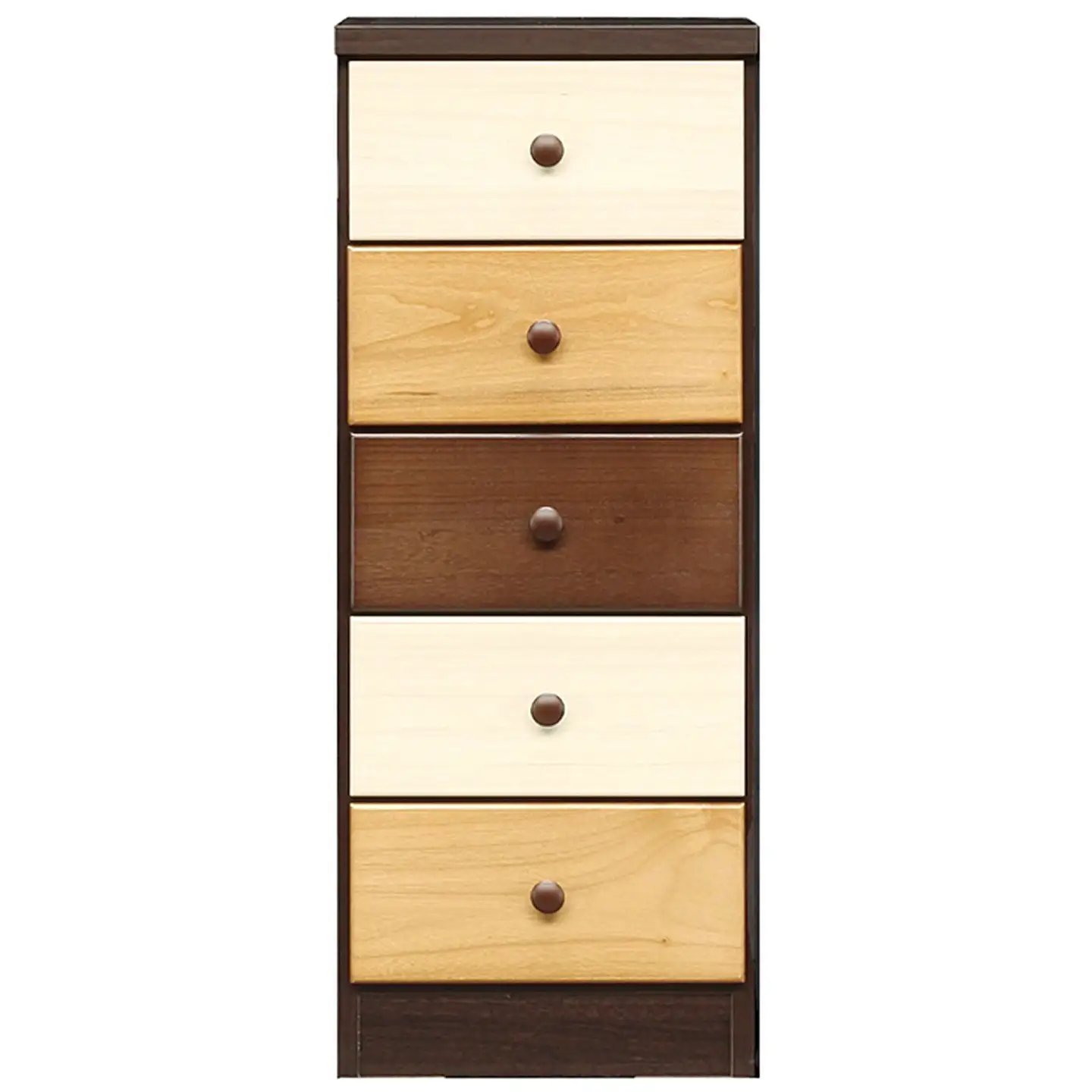 40スリムチェストマルーン2 五段【諸富家具】：B600-002