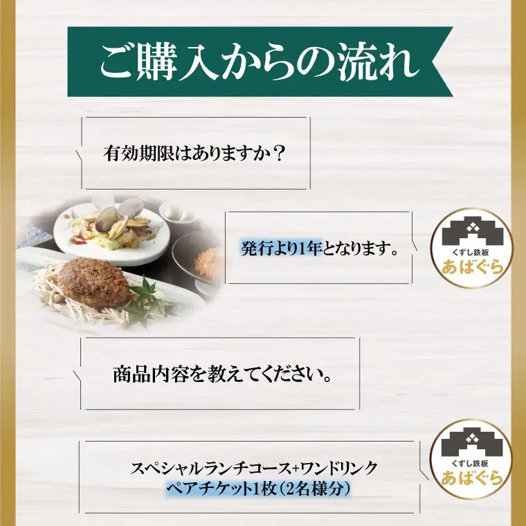 AP-2 くずし鉄板　あばぐらで行方市を味わう【スペシャルランチコース+ワンドリンク】ペアチケット1枚