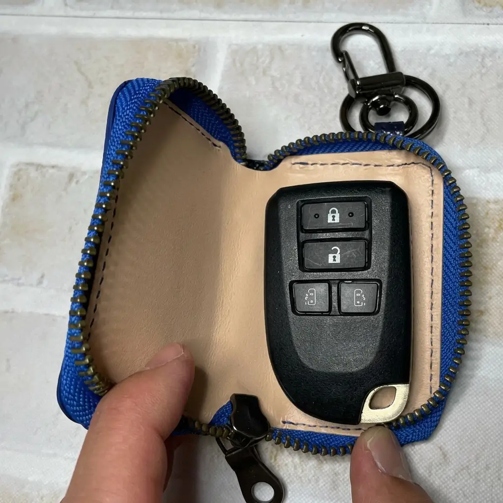 キーケース革製品本革スマートキーケース車キーケース ネイビー