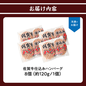 佐賀牛仕込みハンバーグ 8個 ／ 佐賀牛【A164】