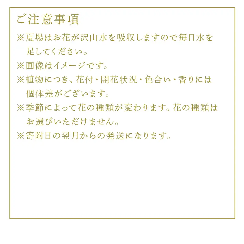 「全6回定期便」季節のアレンジメントフラワーをご寄付の翌月から6回お届け