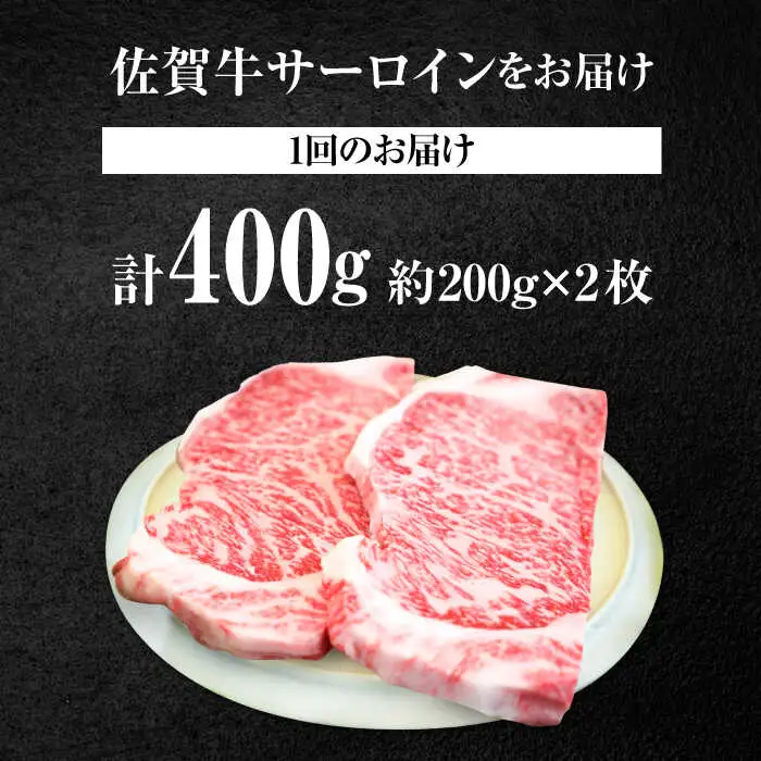 【10回定期便】佐賀牛 サーロインステーキ 400g / ステーキ [IAH164]