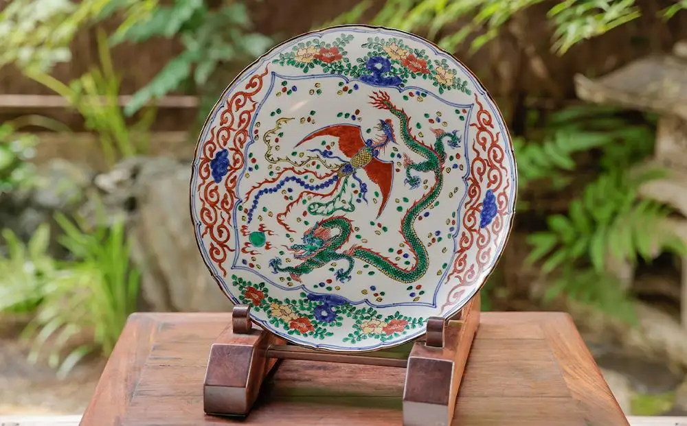 【雲泉】赤渦龍鳳凰宝文皿・萬歴龍鳳凰文皿｜京都 京焼 和絵 人気［ 京都 京焼 清水焼 人気 おすすめ インテリア ギフト プレゼント 贈答 お取り寄せ 通販 送料無料 ふるさと納税 ］