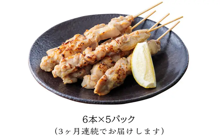 【定期便】九州産若鶏の串焼き（もも）※冷蔵　TF0473-P00016