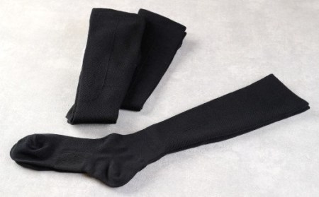 【22-24cm/24-27cm】着圧 先丸 ハイソックス 2足組(同色) 足のむくみや立ち仕事に最適！ ※選べるサイズ
