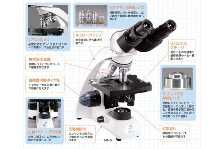 【総合倍率40倍～1,000倍】メイジテクノ 双眼生物顕微鏡 (スライドガラス・カバーガラス各100枚付)   教育 小学生 中学生 高校生 プレパラート 理科 理科室 FAA-193