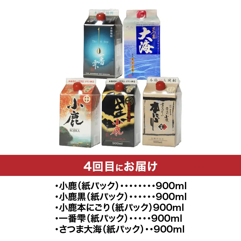 1406-1  【 全4回 定期便 】焼酎 紙パック 飲み比べ KN031-T03 酒 焼酎