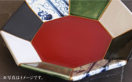 【美濃焼】漆陶 つなぎ八角プレート(17cm) 黒【宗山窯】 食器 角皿 和モダン 陶器   [MBI019]