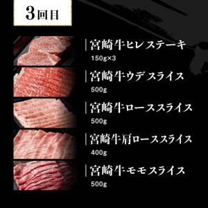 牛肉 【定期便】 宮崎牛 ３ヶ月定期便 Ｄ‐１ 牛肉