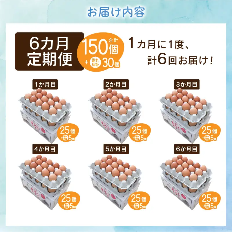 【6ヶ月定期便】”忍野の卵”コクの赤玉30個×6回 ※割れ保証含む 卵