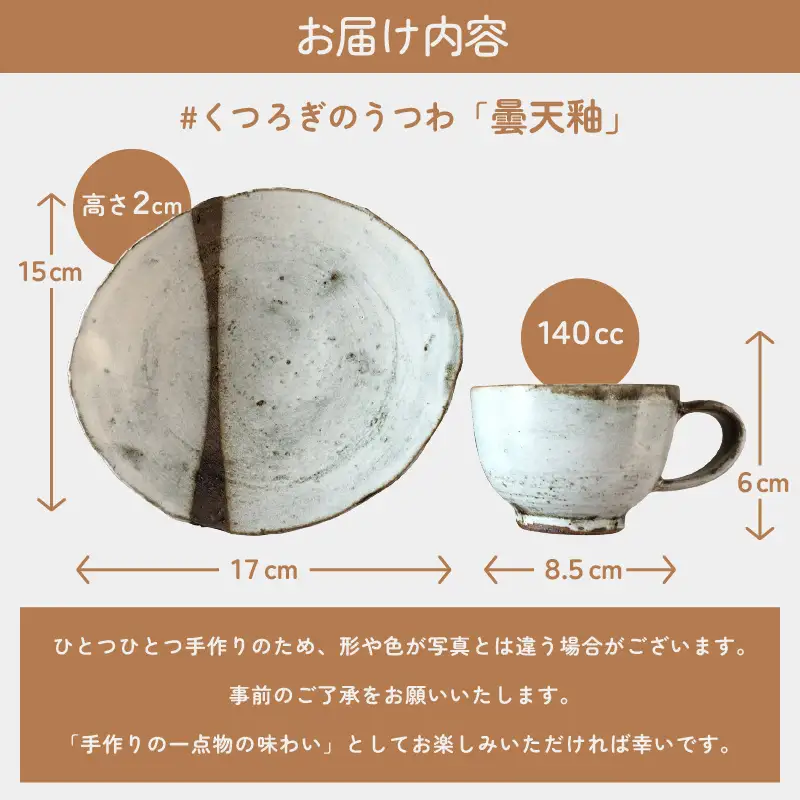 【越前焼】柳瀬陶房 曇天釉 皿とカップ 【 陶器 食器   福井県 伝統工芸品 マグカップ】 [e25-a012]