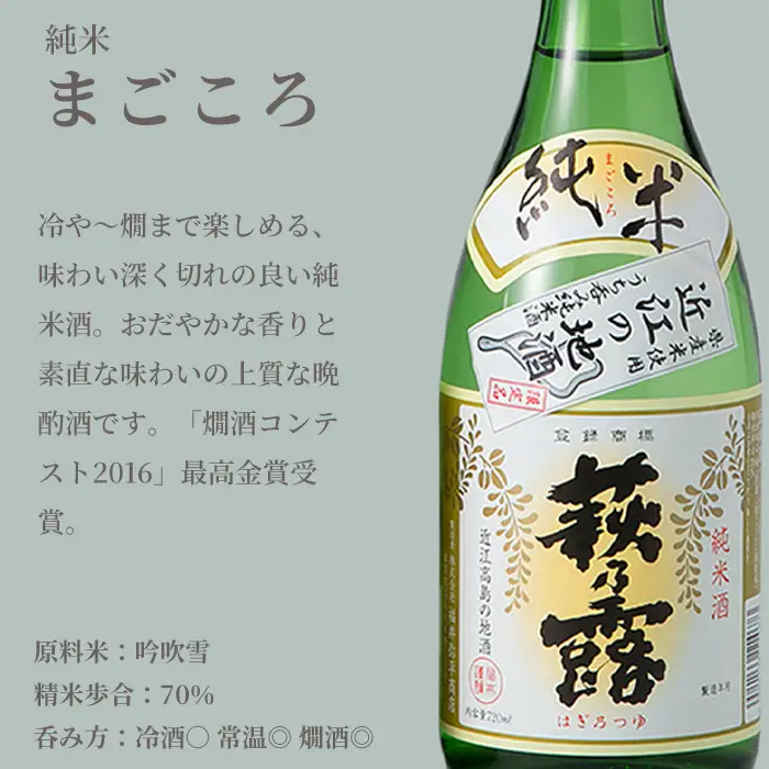 【I-303】福井弥平商店　萩乃露 4種飲み比べ 300ml　4本セット［高島屋選定品］
