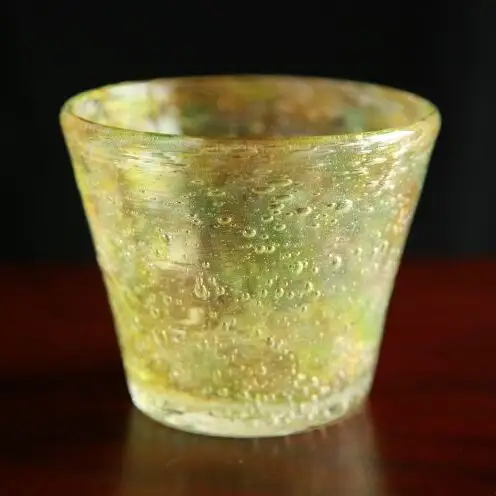 【ガラス工房雫】泡花口広カップ＜ガジュマル＆月桃＞2個セット