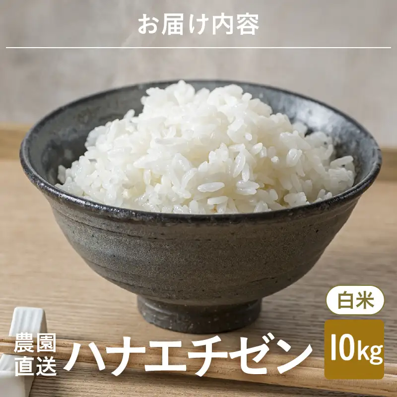 【先行予約】【令和8年産・新米】 ハナエチゼン10kg(5kg×2袋) ～本原農園からまごころコメて～（白米）【2026年9月上旬以降順次発送予定】 [B-8946_01] 