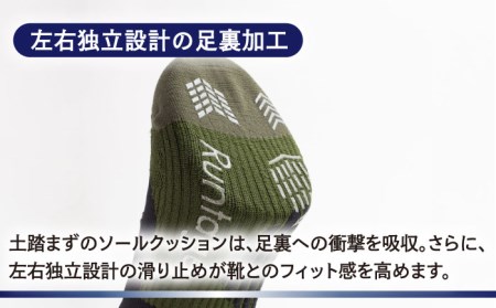 【23-25cm】Runtage 着圧ゴルフソックス アスリートラウンドPRO 先丸タイプ＜ネイビー＞【イイダ靴下株式会社】[HBB006] スポーツウェア ゴルフ ソックス ランニング 運動用