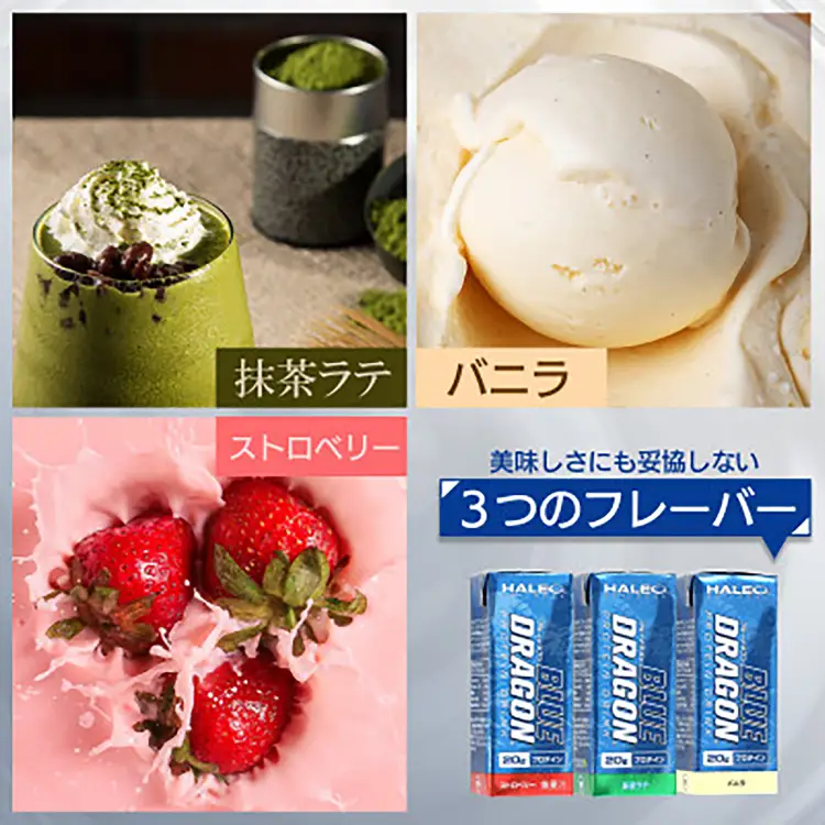 プロテイン セット ブルードラゴン バニラ ストロベリー 抹茶ラテ 200ml 各24本 計72本