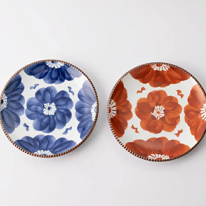 いげ皿 染ソフィア(青) 21cm 1点 NAZ502 やきもの 食器