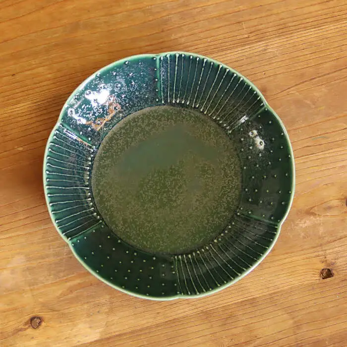 輪花皿大小2点セット NAT022  やきもの 食器