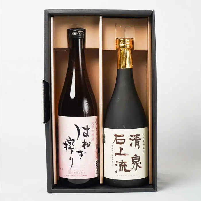 【甘口タイプがお好みの方に人気】日本酒 清泉石上流 純米大吟醸・はねぎ搾り萬勝 純米吟醸 各720ml / 日本酒 にほんしゅ 酒 お酒 おさけ お試し 晩酌 日本酒 飲み比べ / 南島原市 / 酒蔵吉田屋 [SAI006]