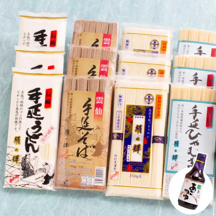 島原 手延 麺 あごつゆ 詰め合せ  / そうめん ひやむぎ うどん そば 南島原市 / 野村屋 [SCS007]