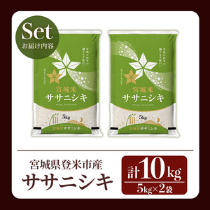 ≪令和8年産≫ ササニシキ 10kg (5kg×2袋) 登米市産 お米 おこめ 米 コメ ささにしき 白米 ご飯 ごはん おにぎり お弁当 【登米ライスサービス株式会社】tm149