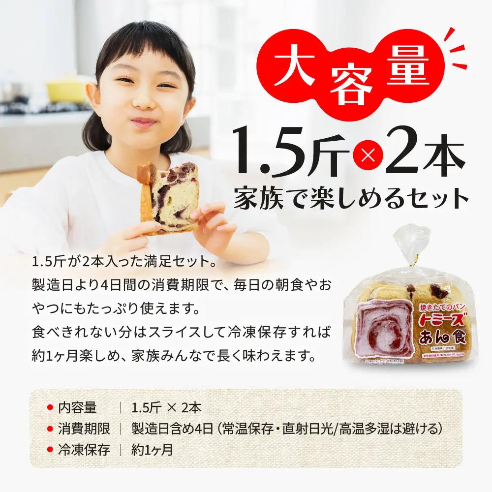 トミーズ あん食パンセット 1.5斤×２