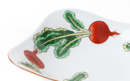 源右衛門窯 赤絵蕪絵 角型 鉢 器 食器 鉢 蕪絵 野菜 有田焼 ad020