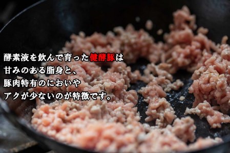 ＜定期便12回＞ 北海道産 健酵豚 ひき肉 計 1.2kg (全14.4kg)