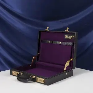 豊岡鞄　プラチナ箔革A4スリムアタッシュ